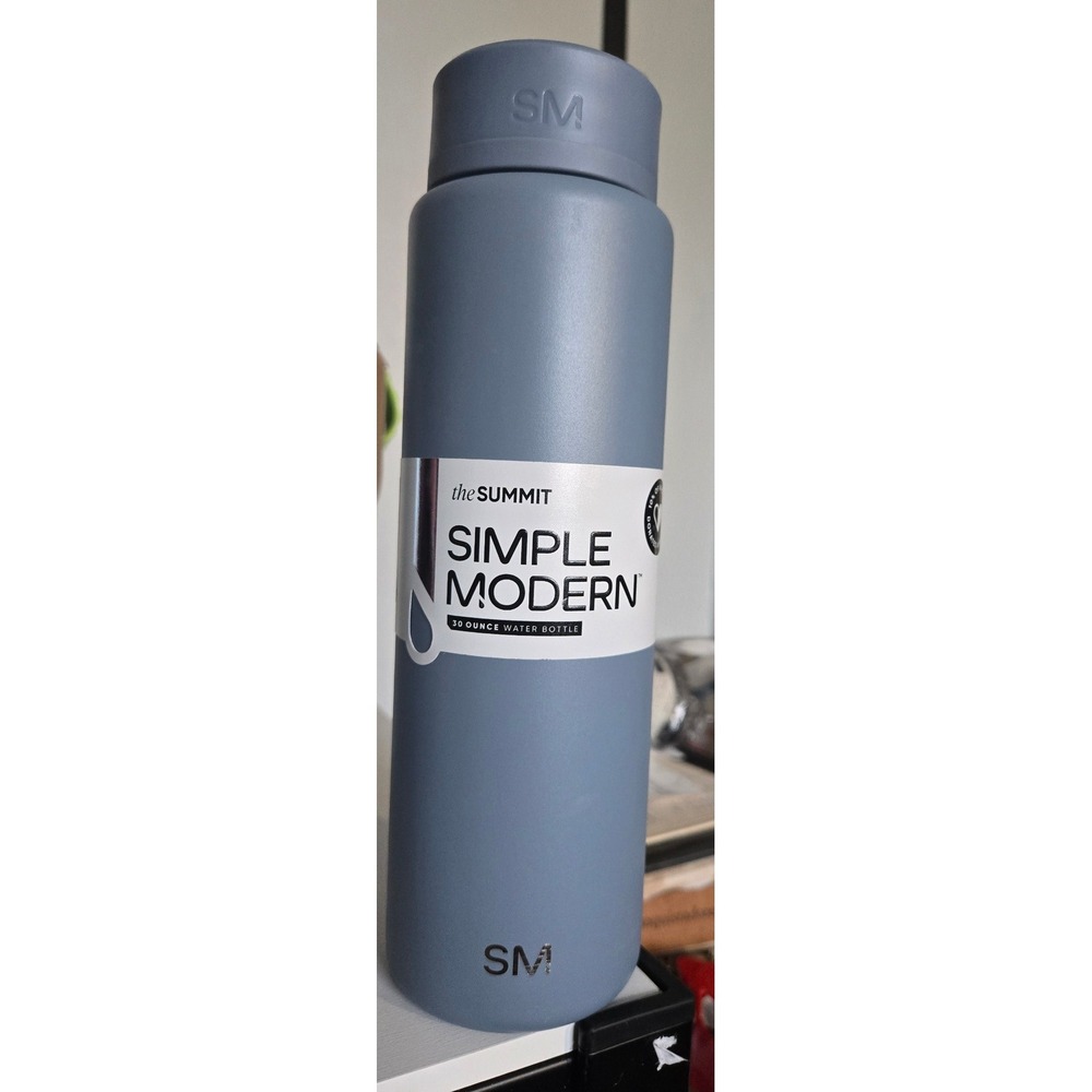 Simple Modern Summit 30oz Water Bottle Blue Straw Lid Insulated SM230-BDU-T-M